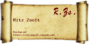 Ritz Zsolt névjegykártya